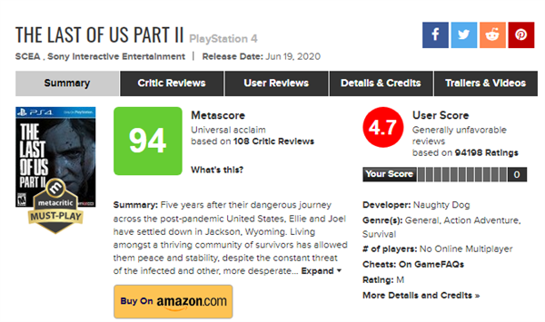 PS4史上最畅销游戏差评如潮：沦为一锤子买卖
