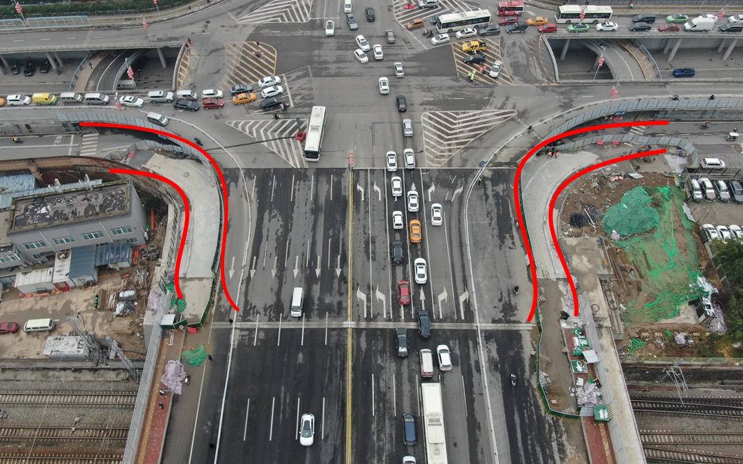 航拍｜太华路立交非机动车道改造接近完工 将实现行人与自行车分流