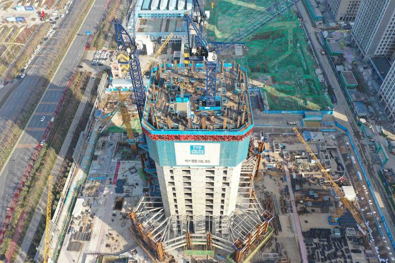 沣东新城498米超高地标建设使用“秘密武器” 最快可达5天/层