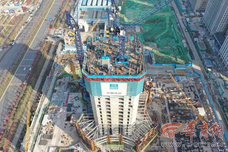 沣东新城498米超高地标建设使用"秘密武器" 最快可达5天/层