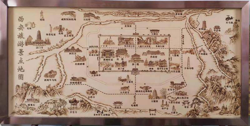 鄠邑男子用5年完成"烙画版清明上河图 还创作了西安景点地图