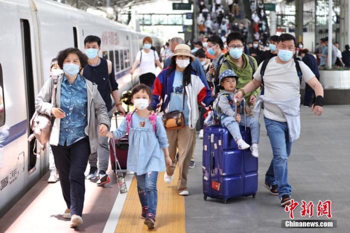 资料图：江苏省南京市，旅客在南京火车站出行。中新社记者 泱波 摄