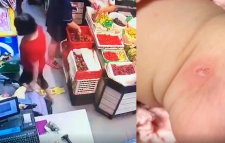 厦门大妈逛超市抠掉4个月大的女婴脚皮 警方：拘留