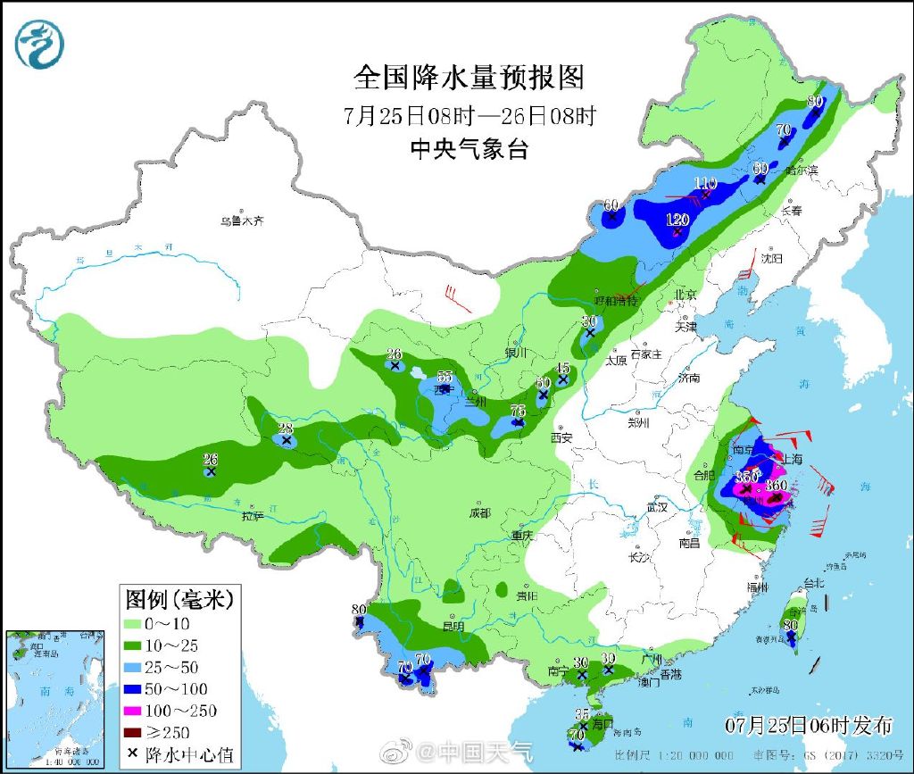 本文图均为 微博@中国天气 图