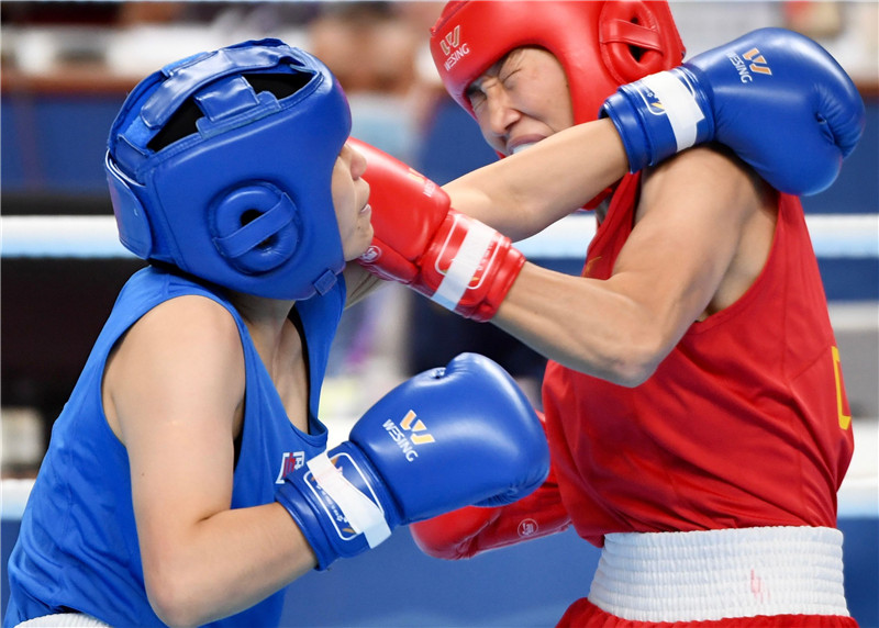 十四运会拳击项目女子69公斤级半决赛 陕西选手袁海妮锁定铜牌