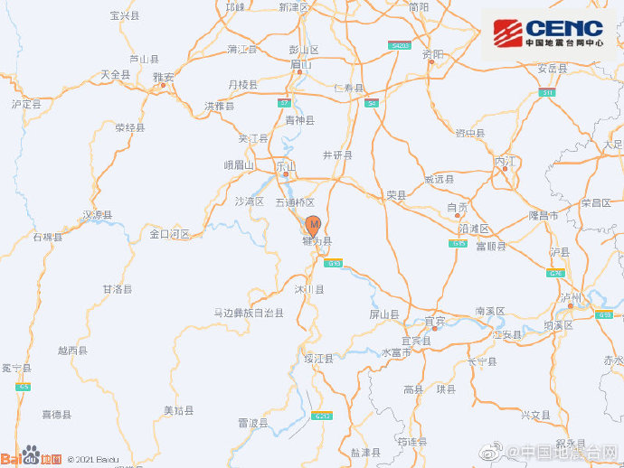 四川乐山市犍为县发生3.1级地震 震源深度10千米