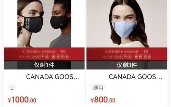 加拿大鹅一个口罩售价千元供货紧张 客服：是装饰口罩不能防疫