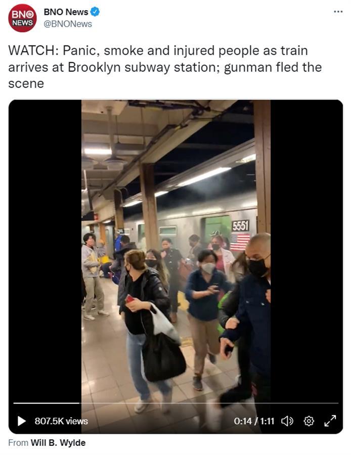 纽约地铁枪击案后部分线路暂停运营 学校改为线上授课