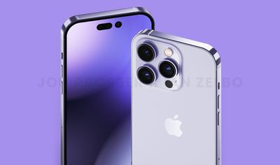 iPhone 14 Pro 紫色前后 MacRumors 独家功能