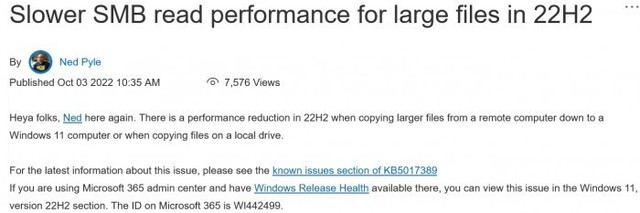 Windows 11大版本更新出现问题 这次是复制功能