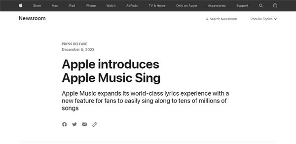 Apple Music新功能来了：支持iPhone/iPad唱卡拉OK