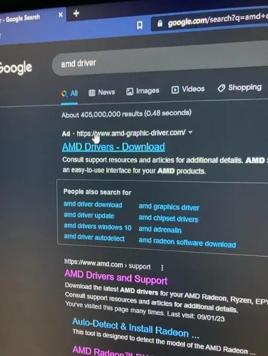 谷歌、微软搜索AMD驱动出现假冒网站 小心中招