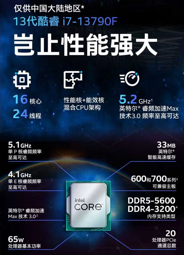 Intel中国特供新U i7-13790F开卖：缓存多3MB 竟贵了150元!