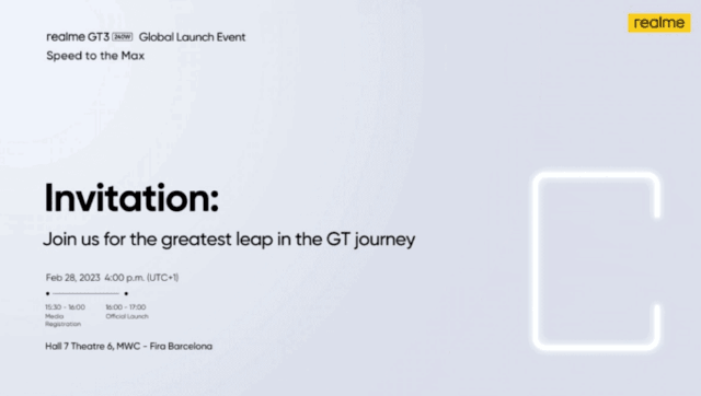 240W快充加持！Realme GT3将于2月28日发布