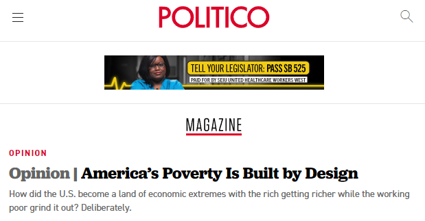 美媒：有意为之！美国严重且普遍的贫富文化是制度设计造成的