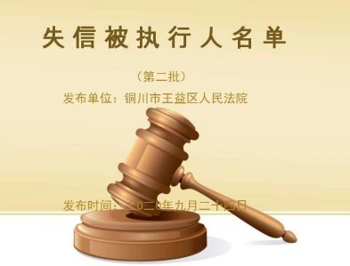 曝光！铜川王益法院发布2020年第二批失信被执行人名单