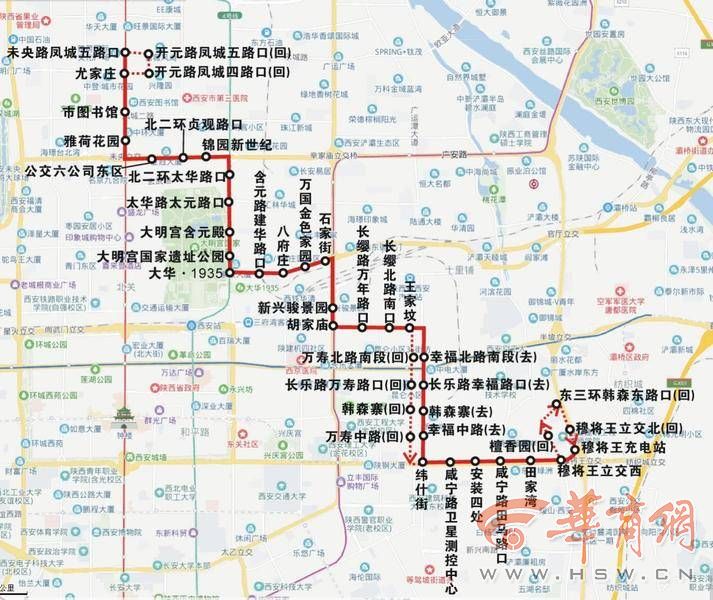 西安400路公交车线路图图片