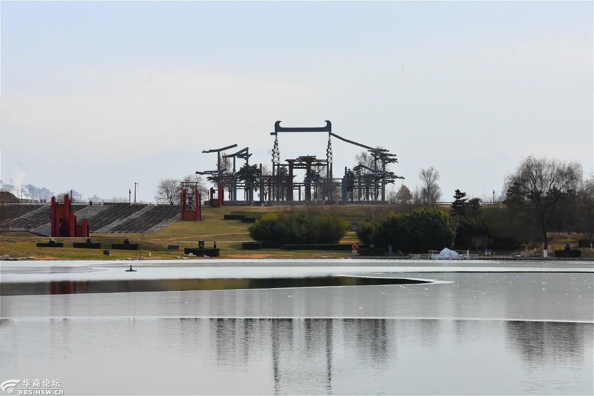 冬日的大明宫太液池景色