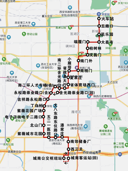 西安219公交车线路图图片