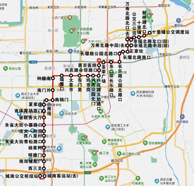 西安公交608路线路图图片
