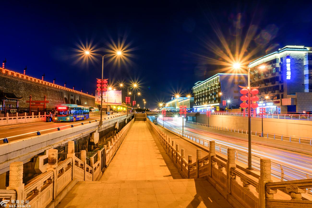 西安火车站附近城墙四座城门夜景随拍