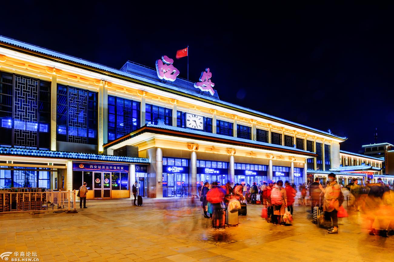 西安火车站附近城墙四座城门夜景随拍