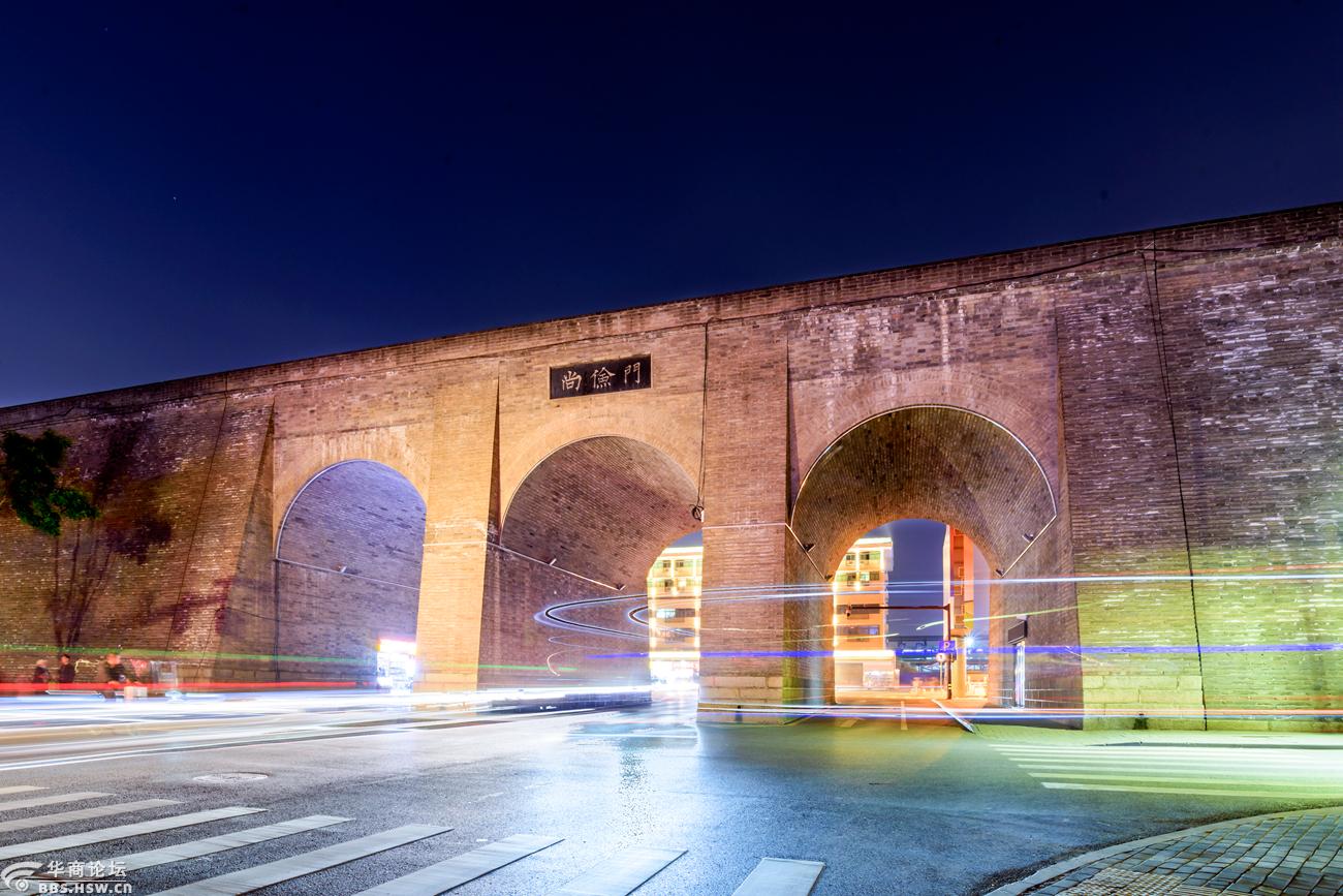 西安火车站附近城墙四座城门夜景随拍