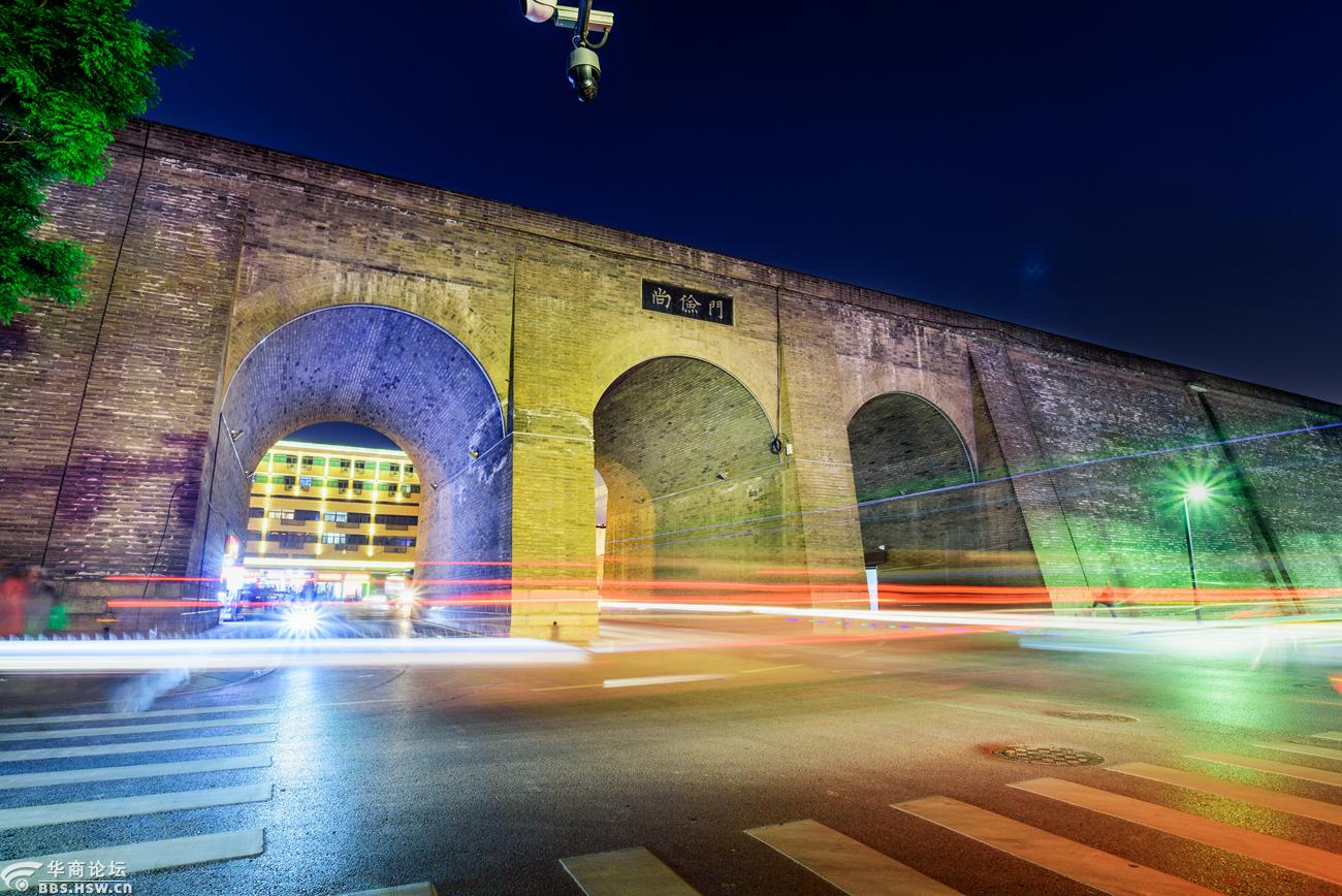 西安火车站附近城墙四座城门夜景随拍