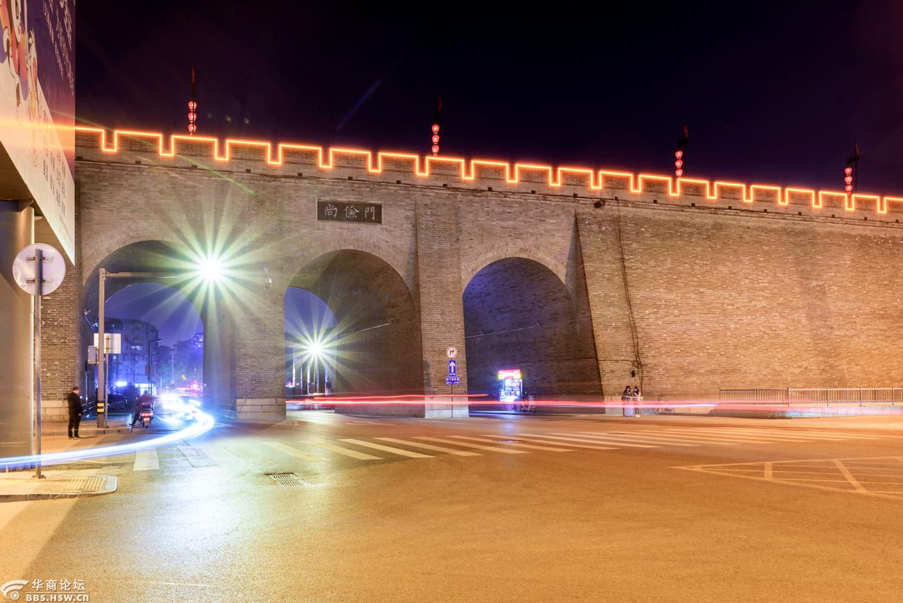 西安火车站附近城墙四座城门夜景随拍