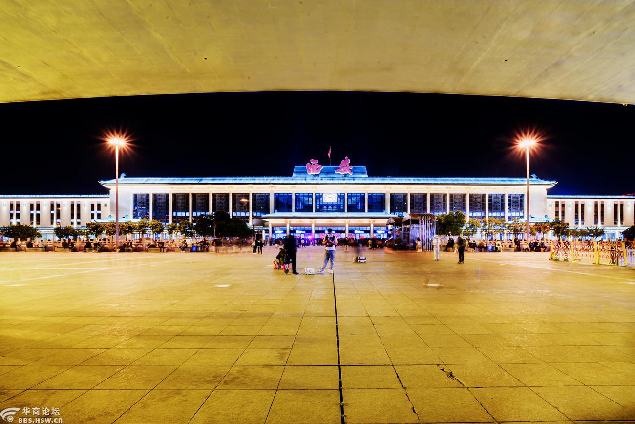 西安火车站附近城墙四座城门夜景随拍