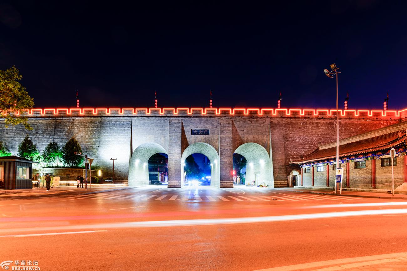 西安火车站附近城墙四座城门夜景随拍