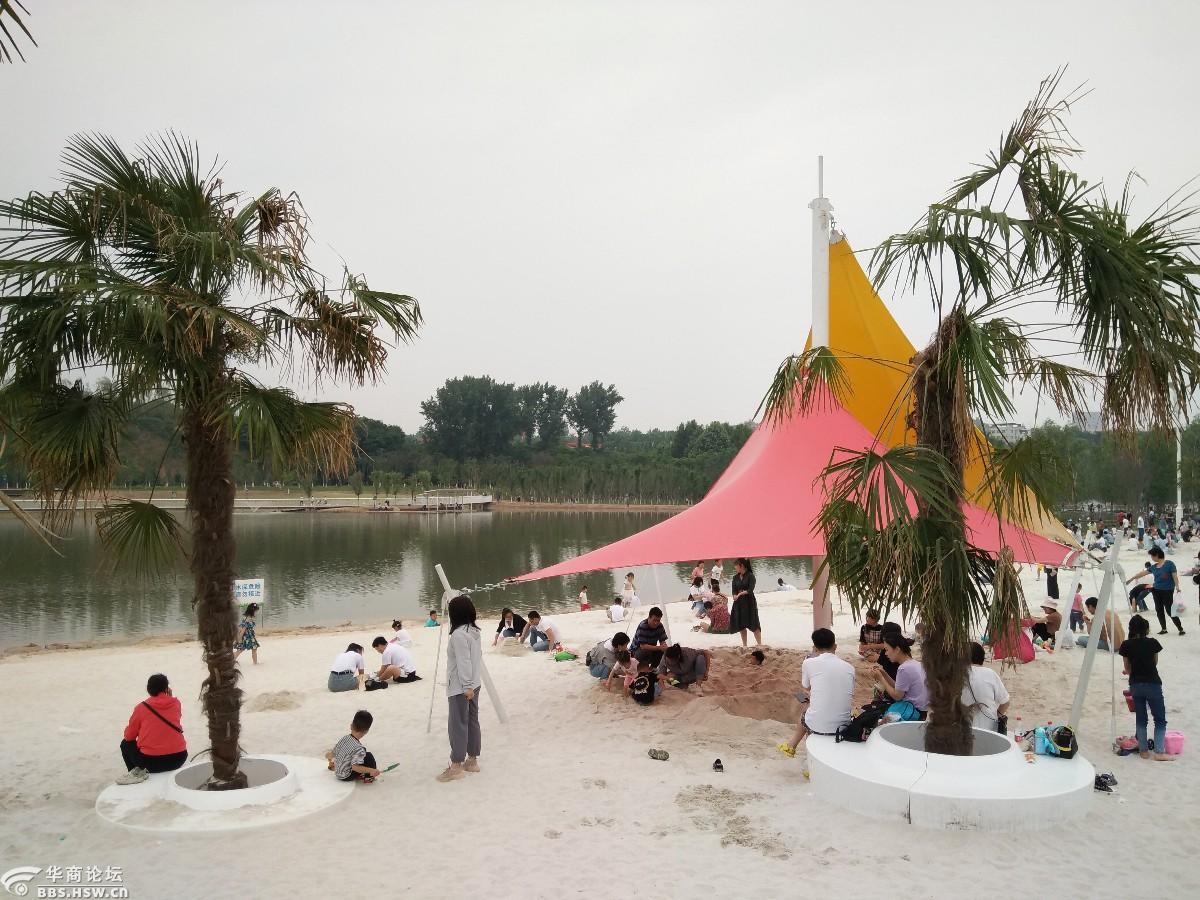 手机随拍网红打卡地樊川公园沙滩戏沙