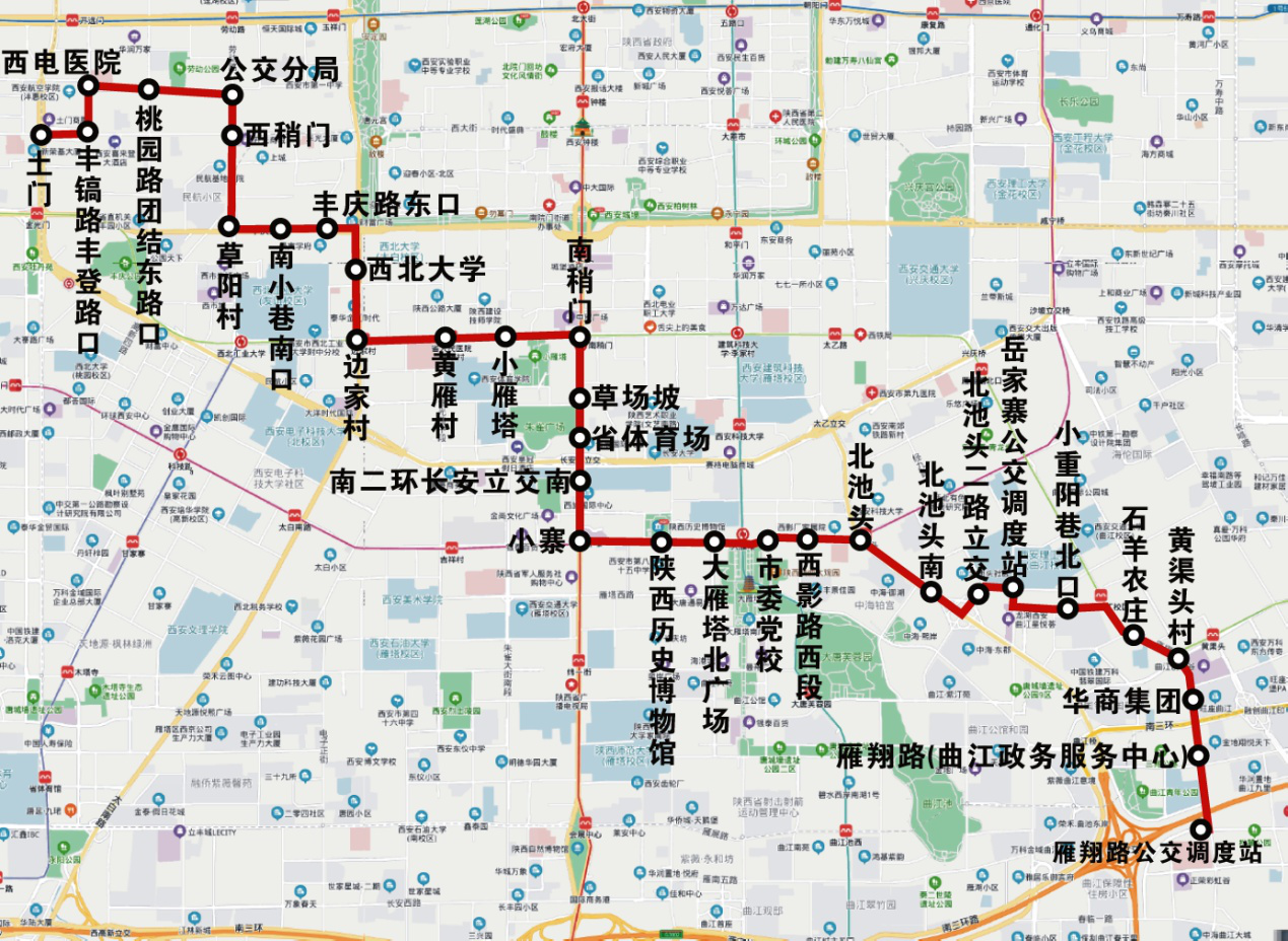 西安公交300路线路图图片