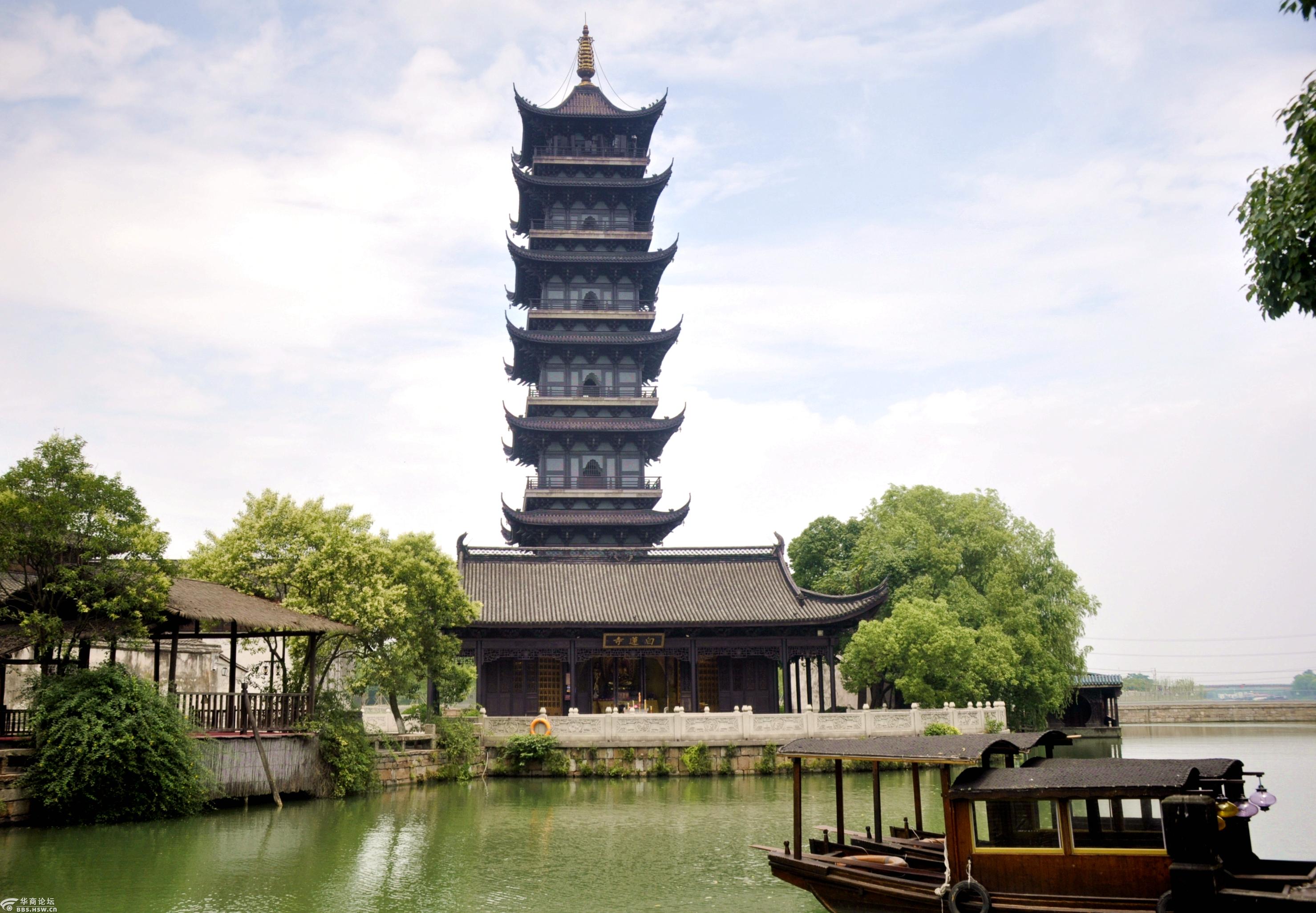 乌镇名胜白莲塔,登高俯瞰小古刹.-游山玩水-华商论坛