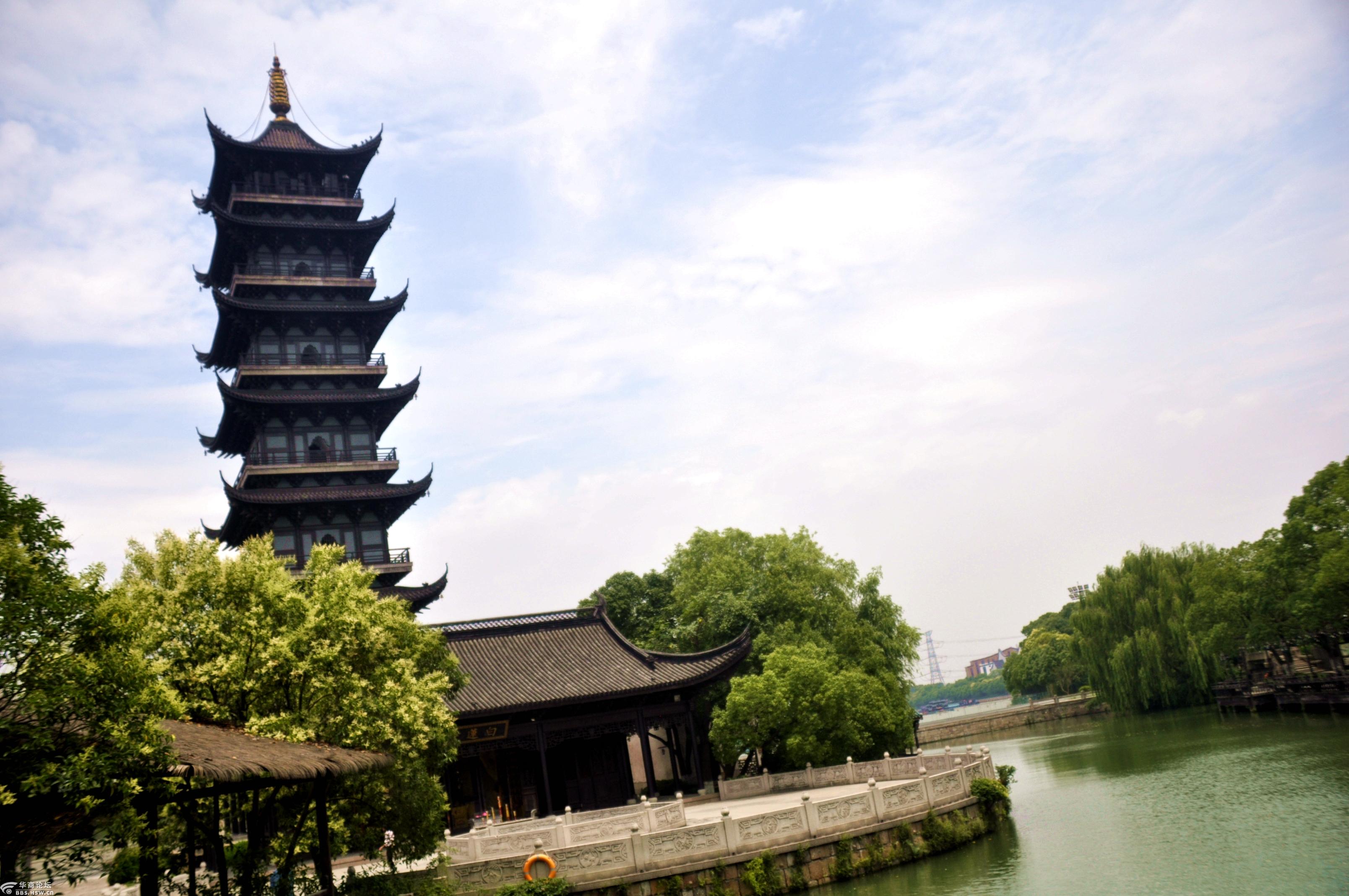 乌镇名胜白莲塔,登高俯瞰小古刹.-游山玩水-华商论坛