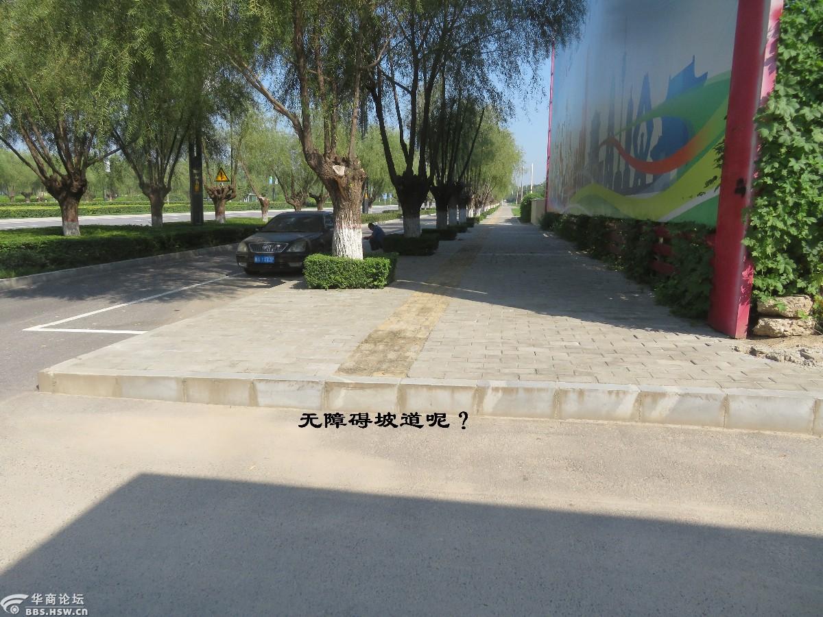 请看秦汉新城泾渭大道的盲道
