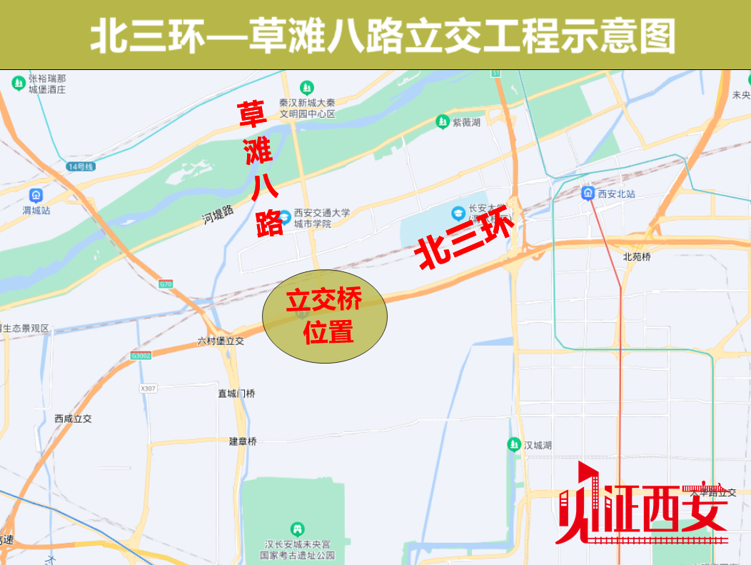 占地175亩 西安即将修建草滩八路—北三环立交工程