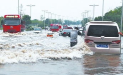 陕北昨日迎来大暴雨 定边城区部分区域积水没过大腿