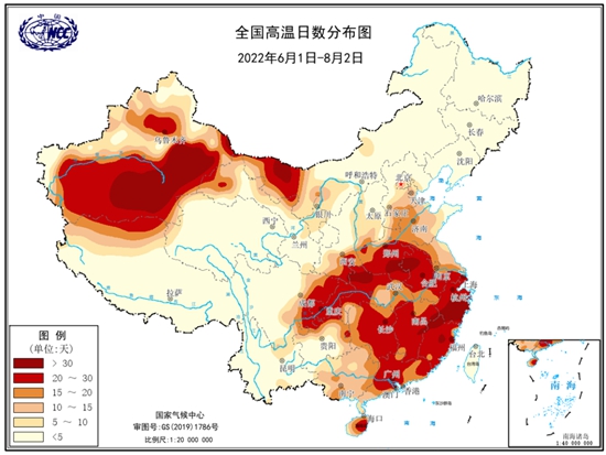 今夏以来我国区域性高温热浪事件综合强度已居历史第三
