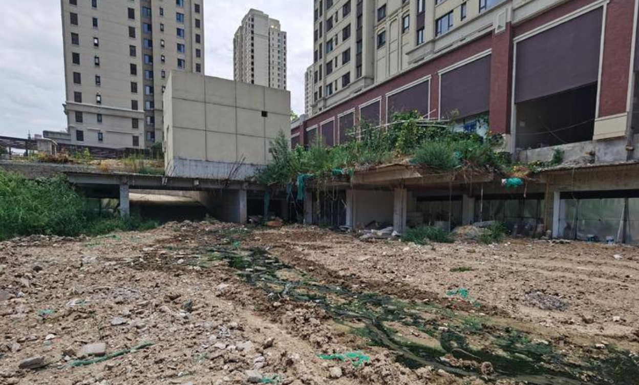 污水未接入市政污水管道 合能铂悦府小区北侧污水横流被引入土坑