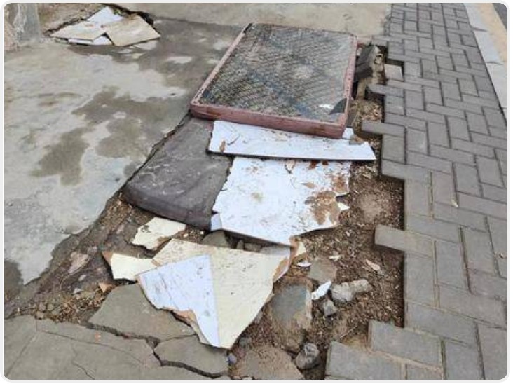 碑林区东十道巷路面破损没盲道 周边居民希望能尽快修缮