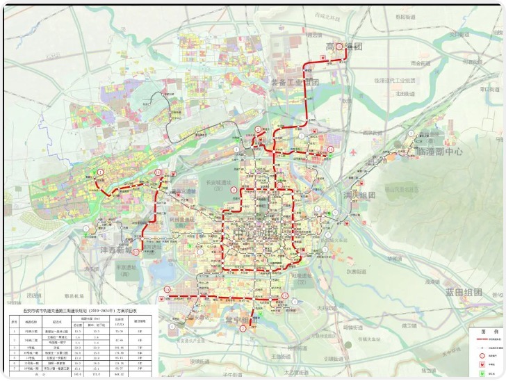 关中城市群轨道交通环评 整体规划24条轨交线路
